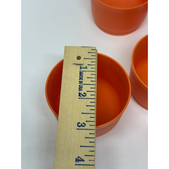 Vintage Tupperware Orange Snack Containers 2"x3" Set of 6 Bowls (No Lids) - Picture 7 of 8
